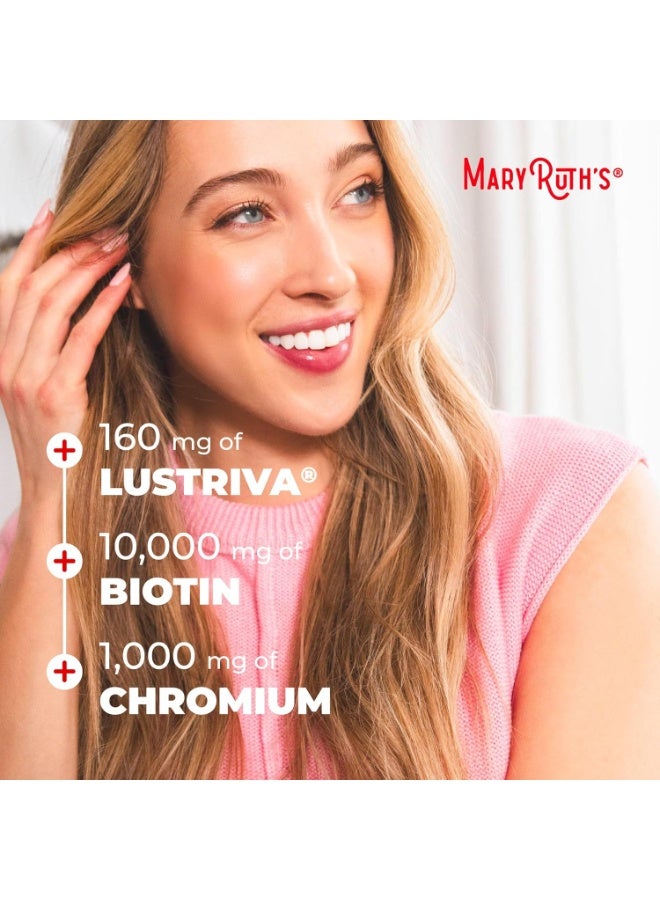 MaryRuth's Liquid Multivitamin Hair Growth Biotin 10000mcg 15.22 fl oz peach mango 30 servings - Image 3